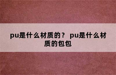 pu是什么材质的？ pu是什么材质的包包